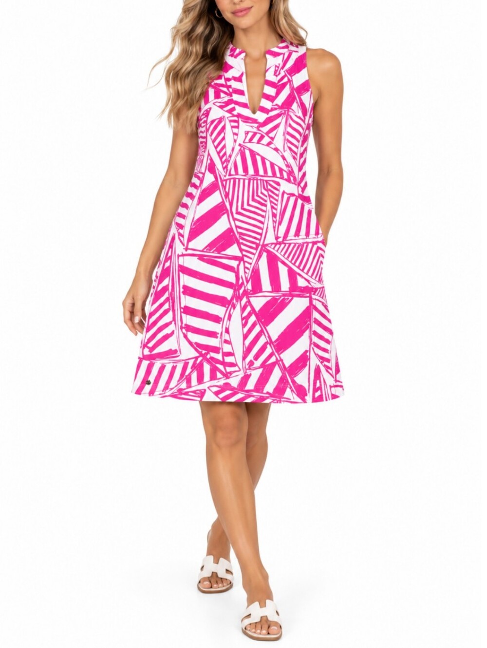 Lilly Pulitzer Estrada Pink White Sailboat Dress M Preppy Coastal Resortwear